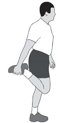 کشش عضلات چهار سر ران در حالت ایستاده